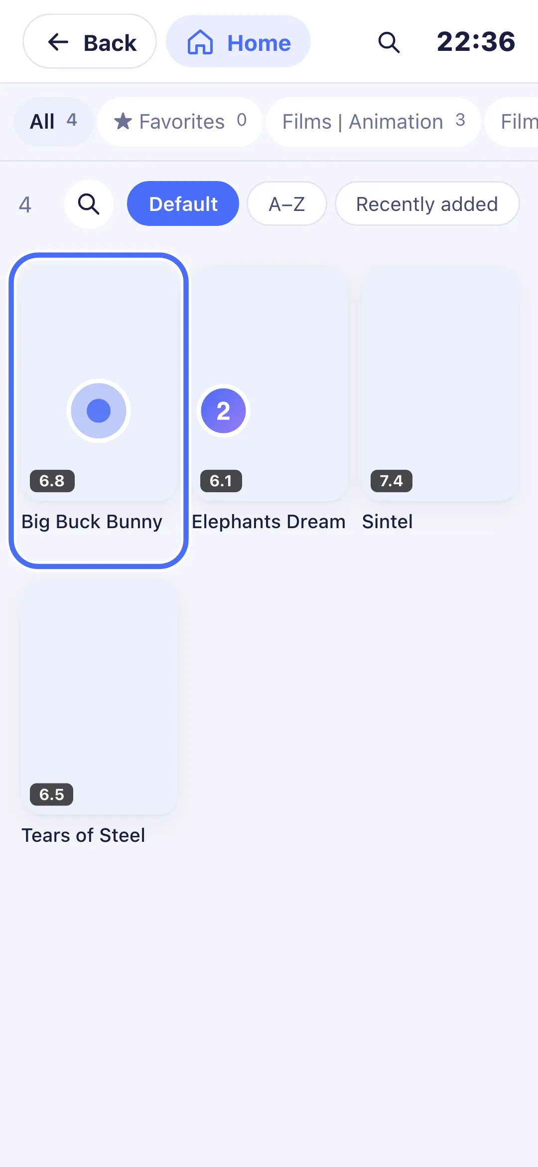 Movie grid on phone