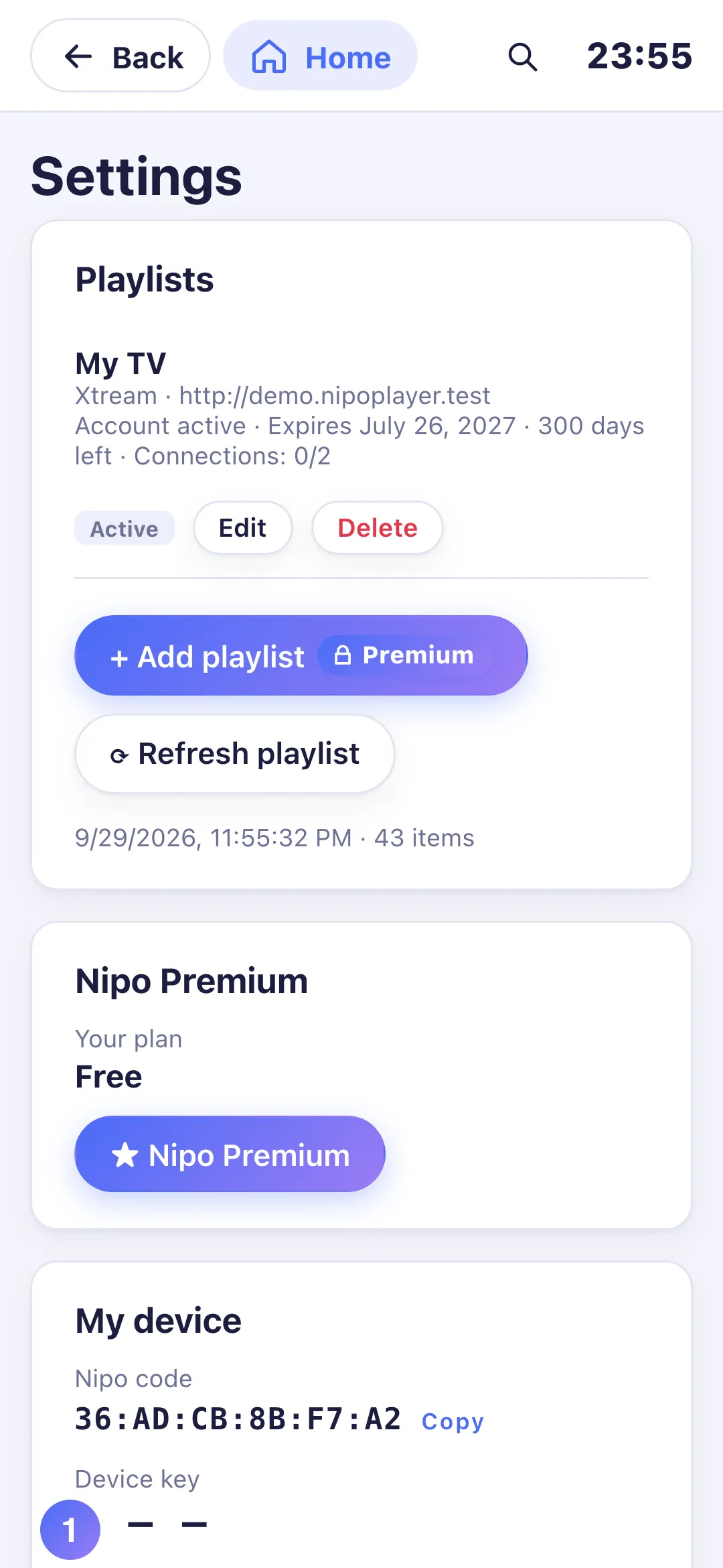 Settings, Display and start, the Big text setting