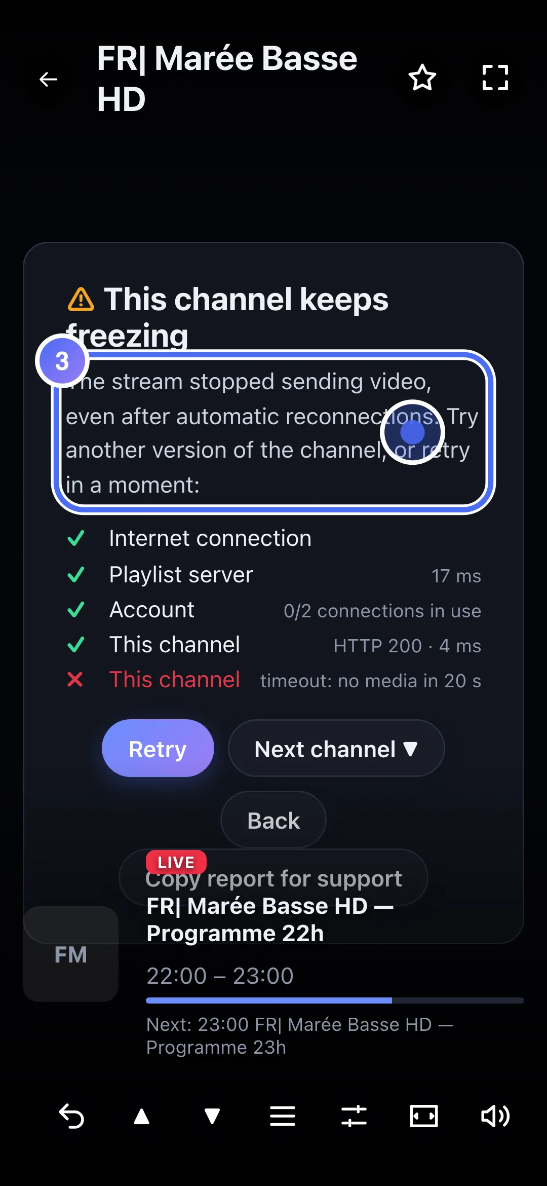 Diagnosis: This channel keeps freezing
