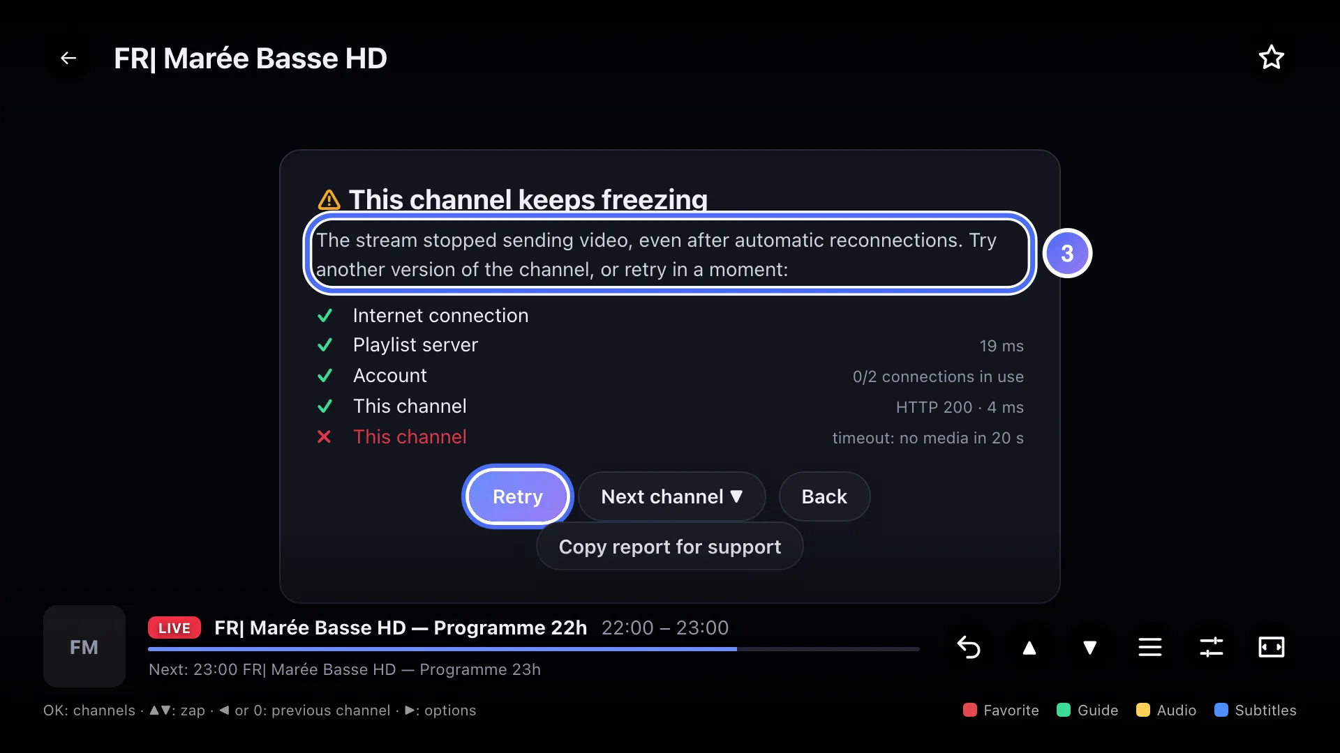 Diagnosis: This channel keeps freezing