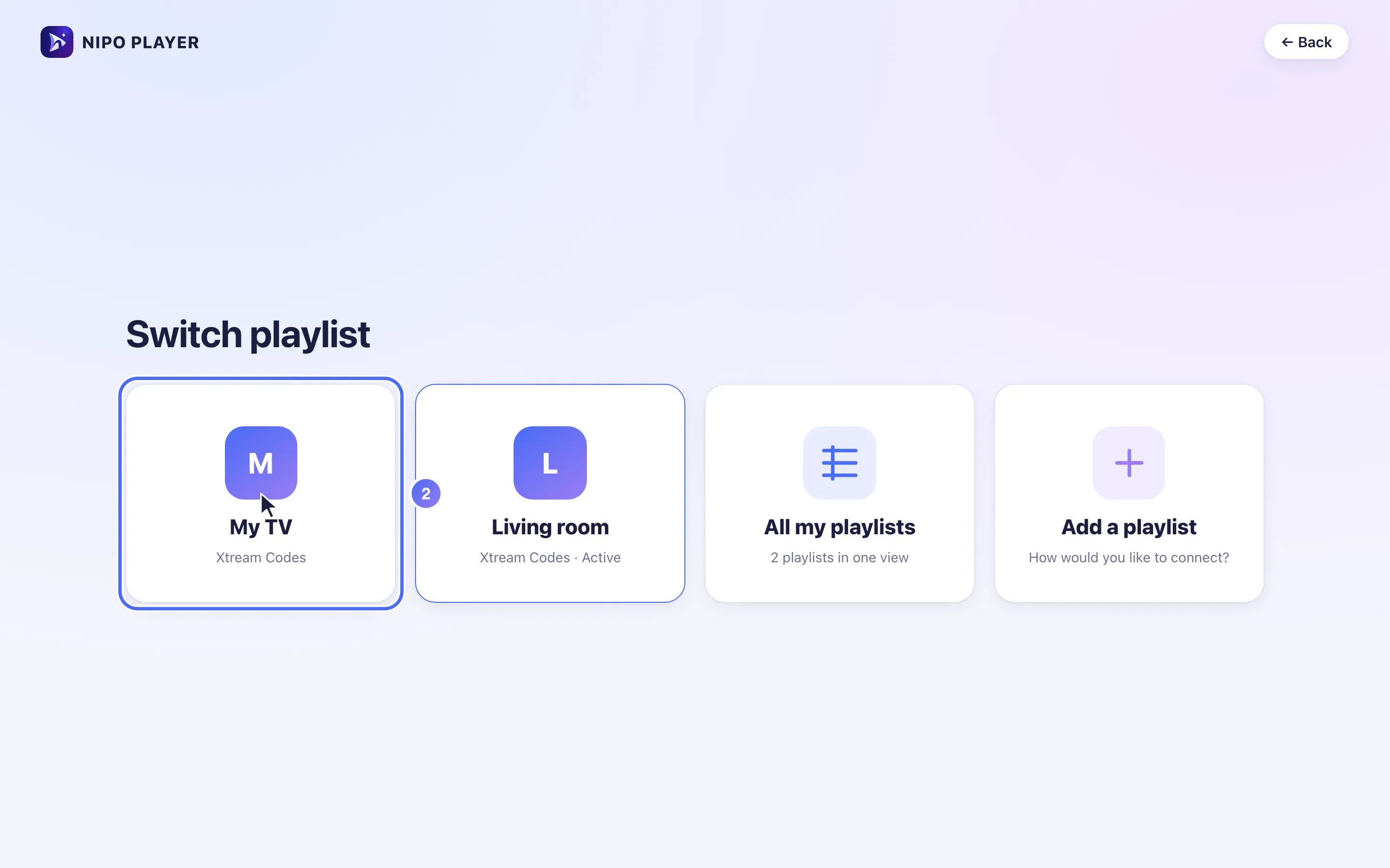 Switch playlist, another playlist is offered