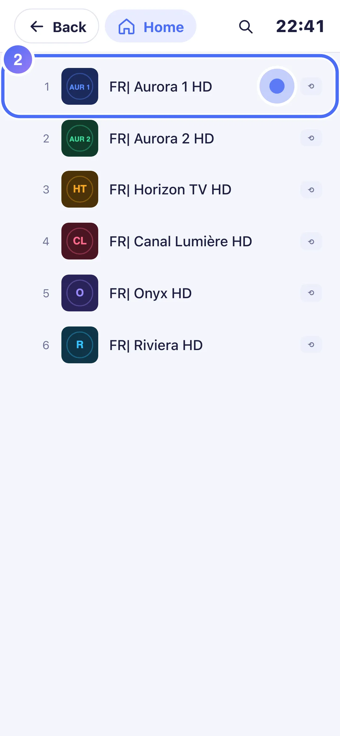 The list of channels offering catch-up