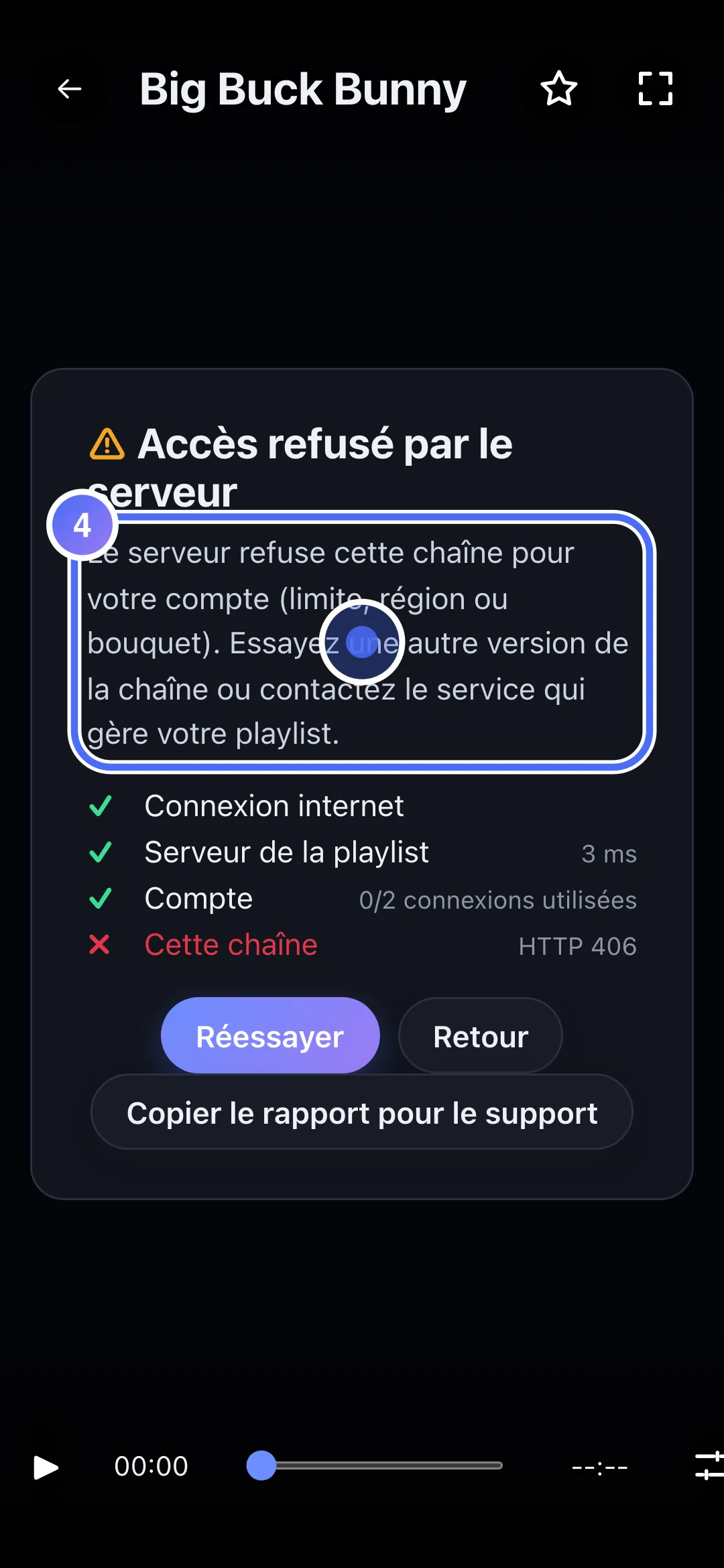 Diagnostic : Accès refusé par le serveur