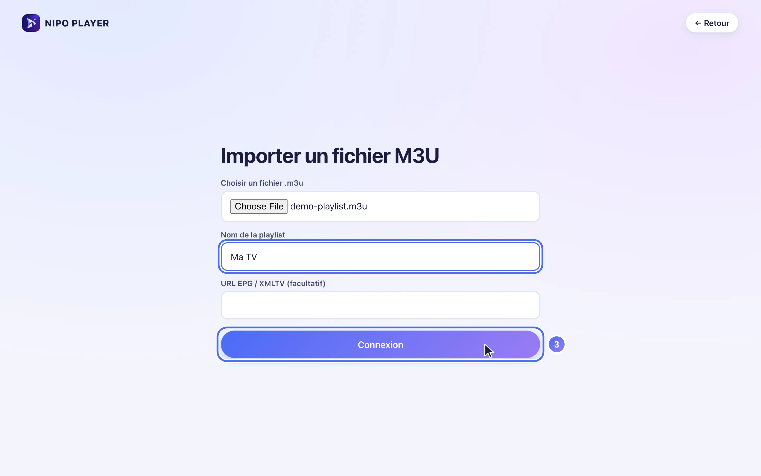 Bouton Connexion en bas du formulaire