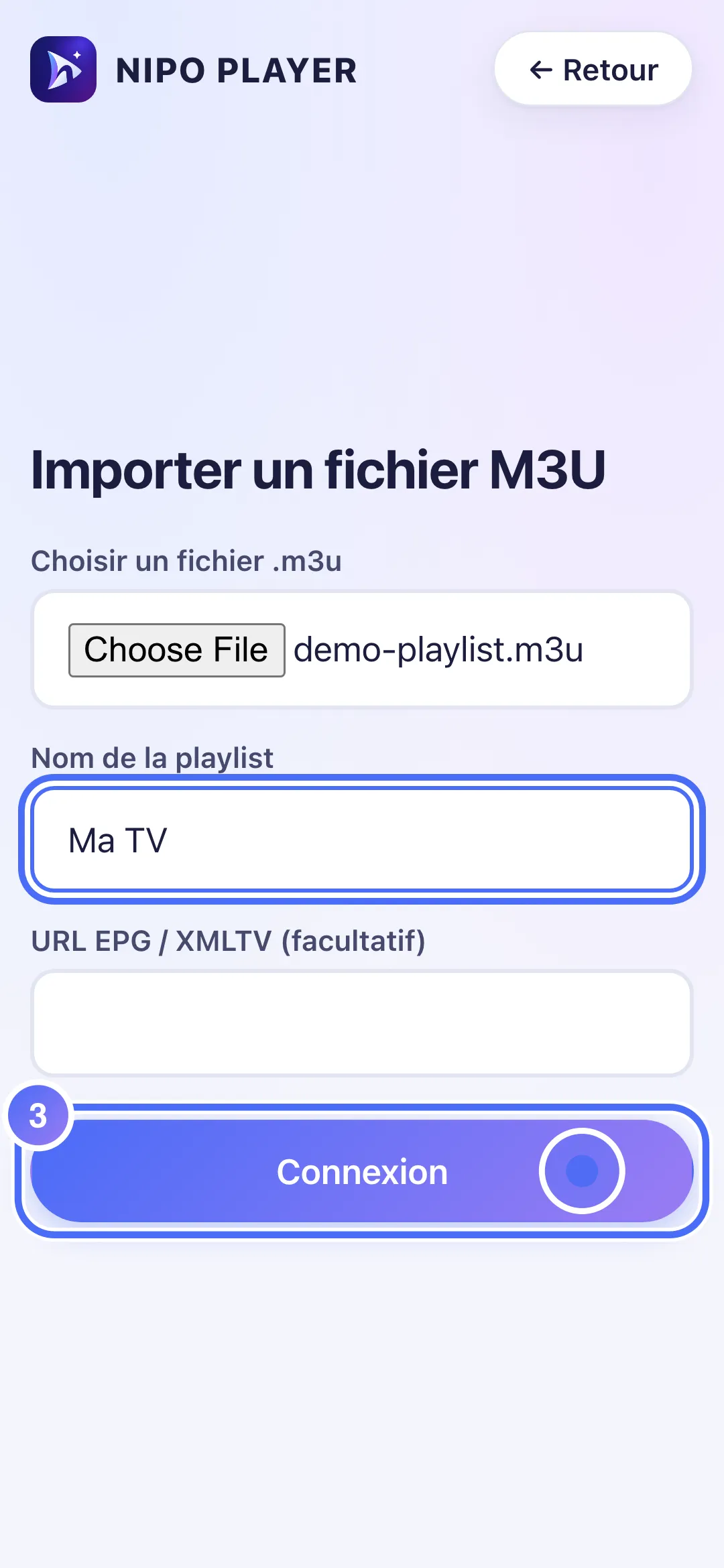 Bouton Connexion en bas du formulaire