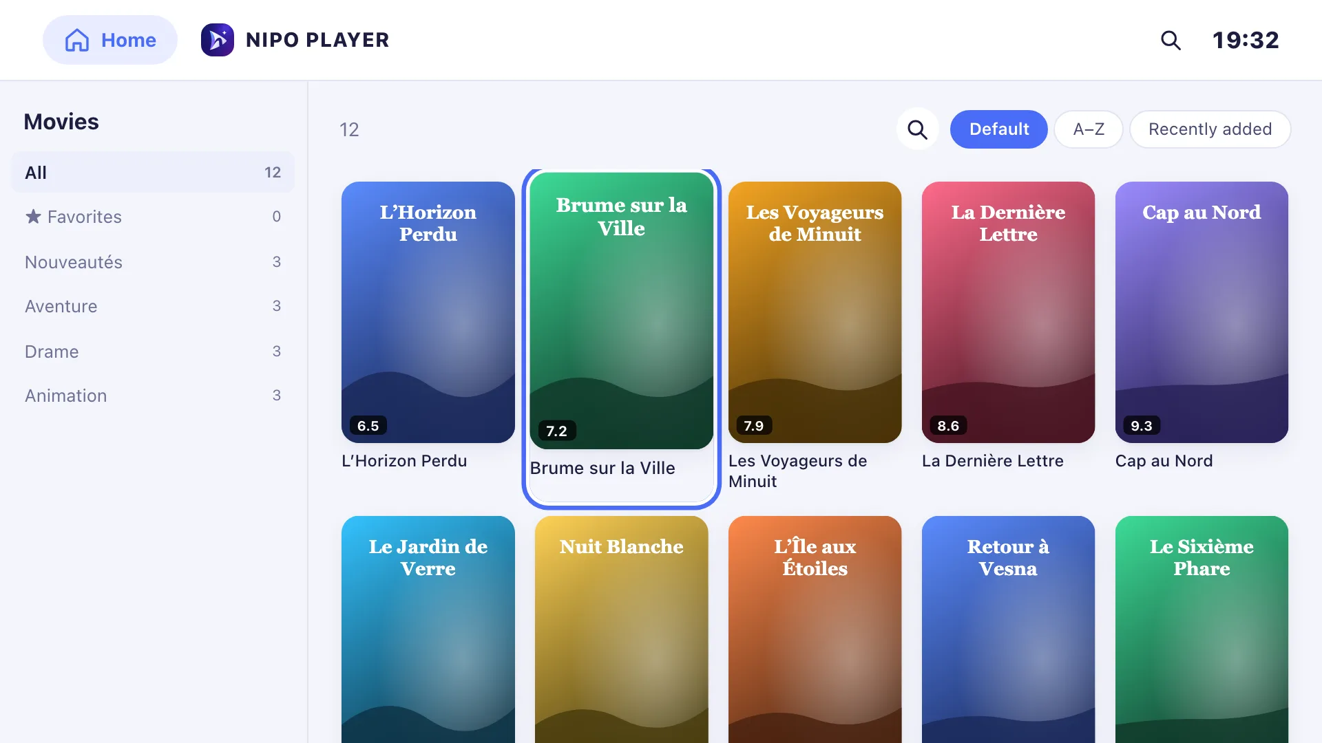 Filmbibliothek in Nipo Player