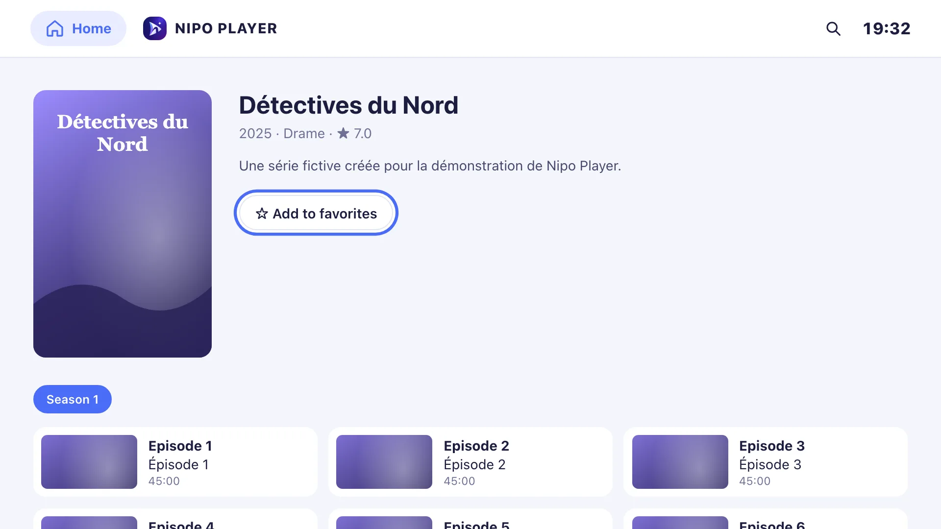 Serien und Folgen in Nipo Player